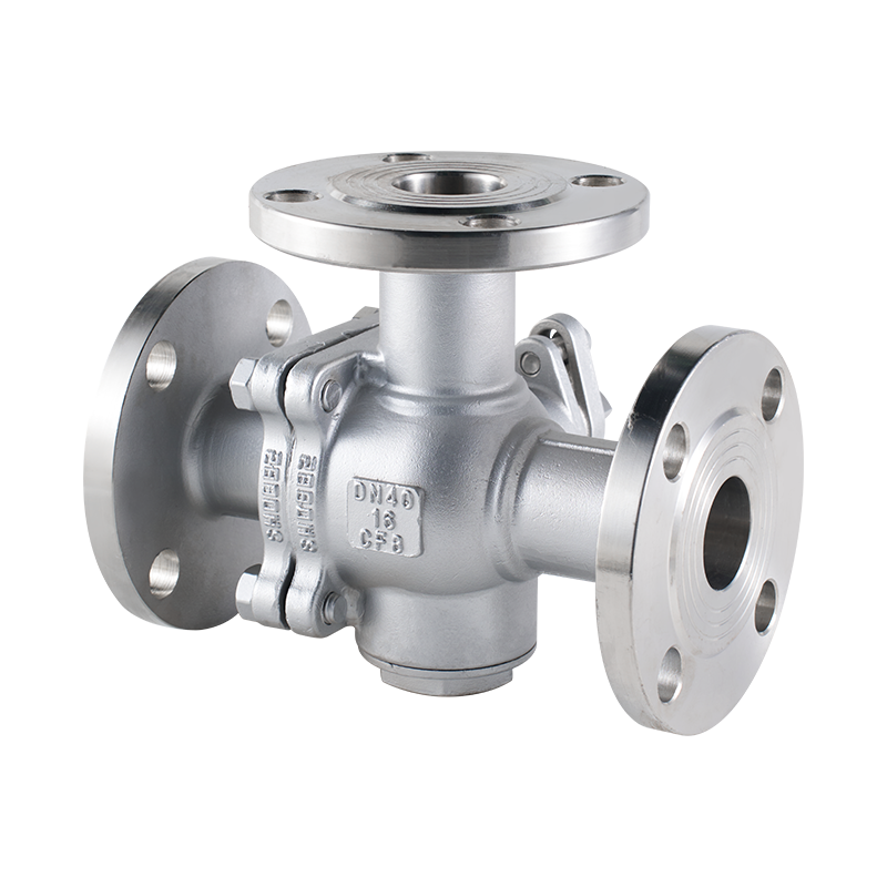 T-type Three Ways Cast Steel Flange Ball Valve